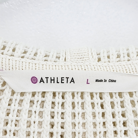 Athleta Women's Amity Cotton Blend Mesh Knit Hoodie - L - Picture 4 of 8